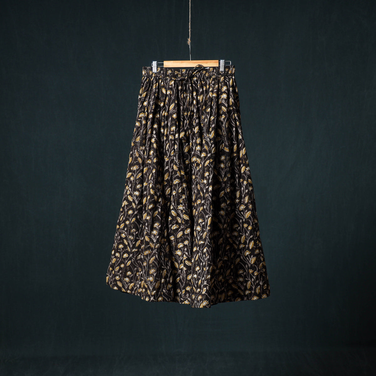 Bagru Hand Block Print 24 Kali Cotton Long Skirt 145