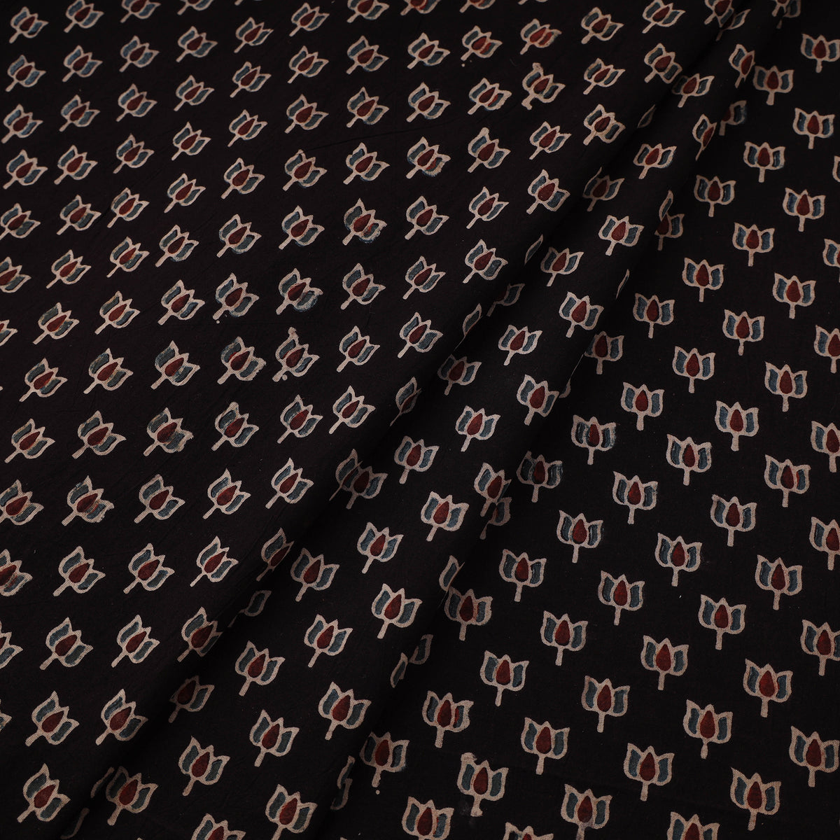 Kutch Ajrakh Print Hand Block Natural Dyed Cotton Fabric 25