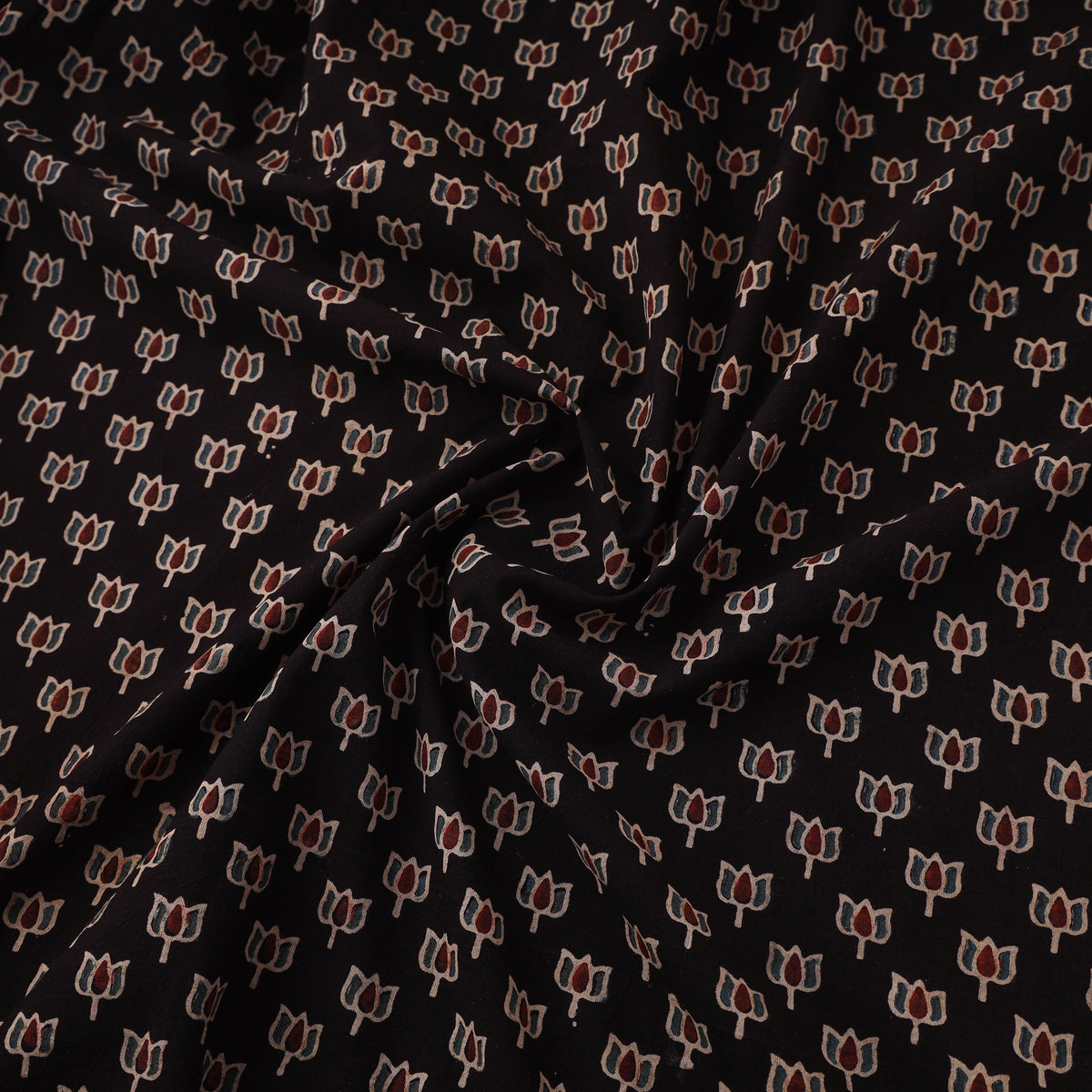 Kutch Ajrakh Print Hand Block Natural Dyed Cotton Fabric 25