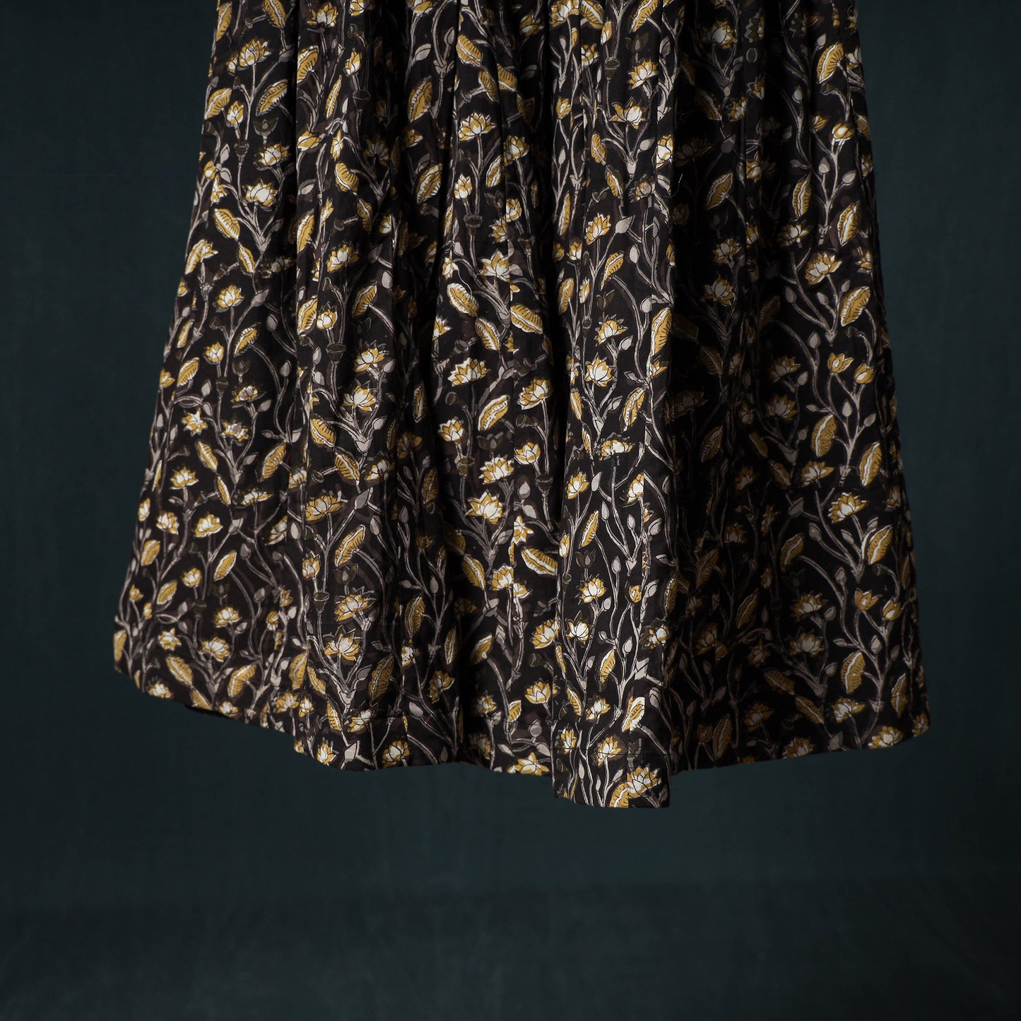 Bagru Hand Block Print 24 Kali Cotton Long Skirt 145