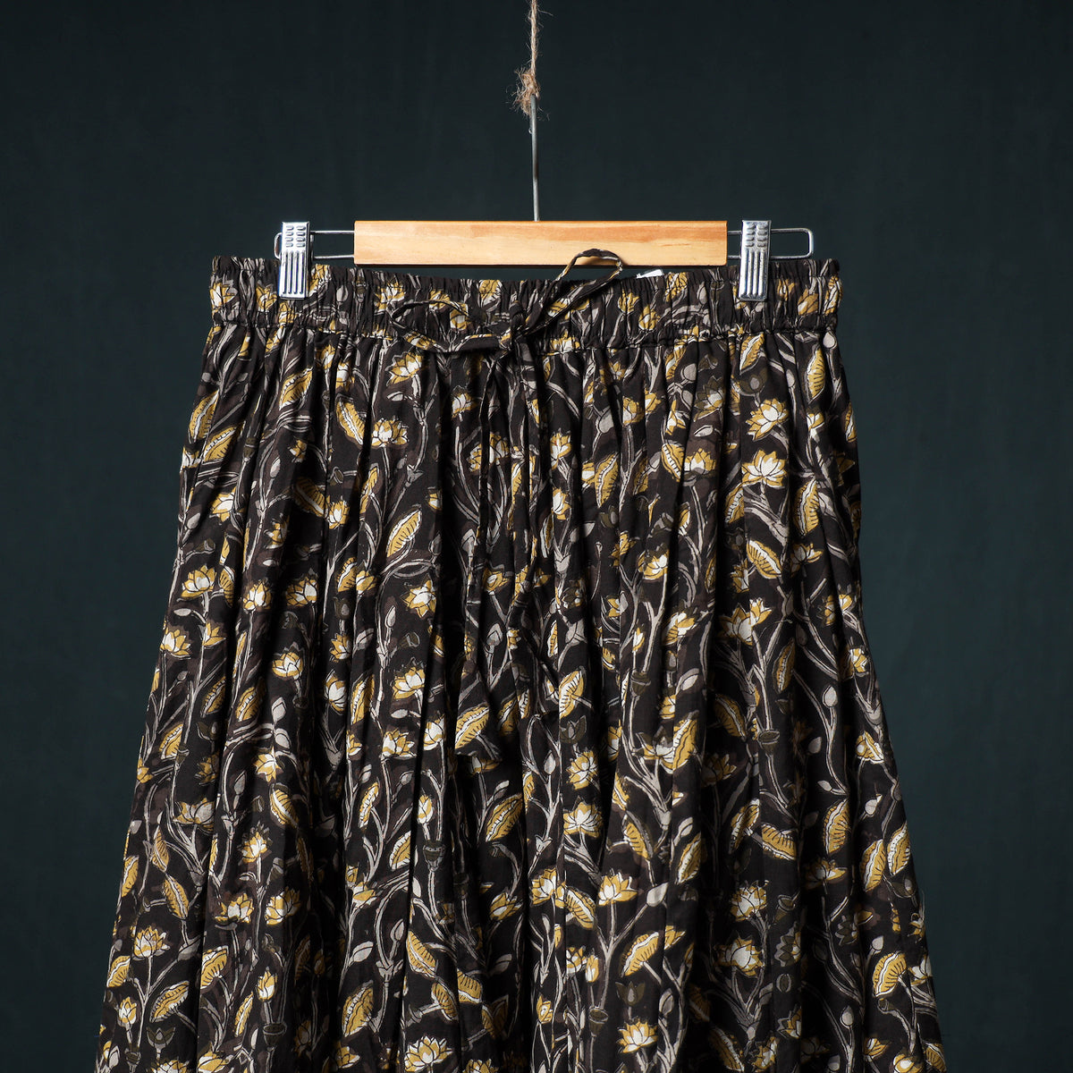 Bagru Hand Block Print 24 Kali Cotton Long Skirt 145