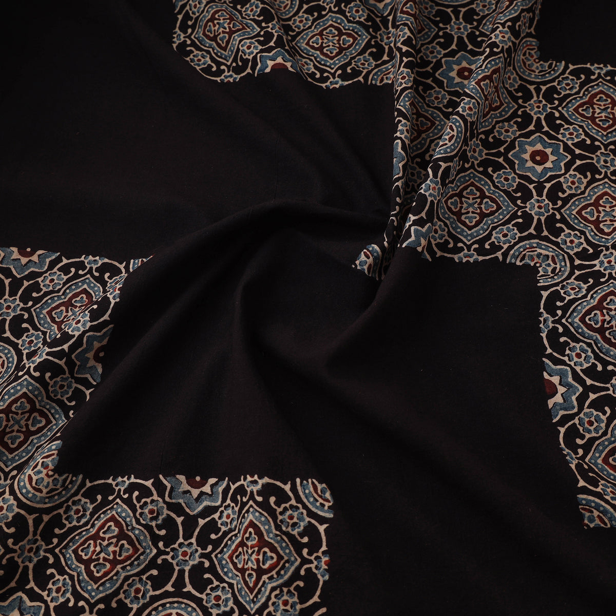 Kutch Ajrakh Print Hand Block Natural Dyed Cotton Fabric 26