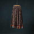 Bagru Hand Block Print 24 Kali Cotton Long Skirt with Patchwork Border 139