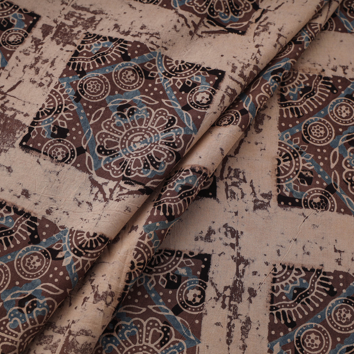 Kutch Ajrakh Print Hand Block Natural Dyed Cotton Fabric 29