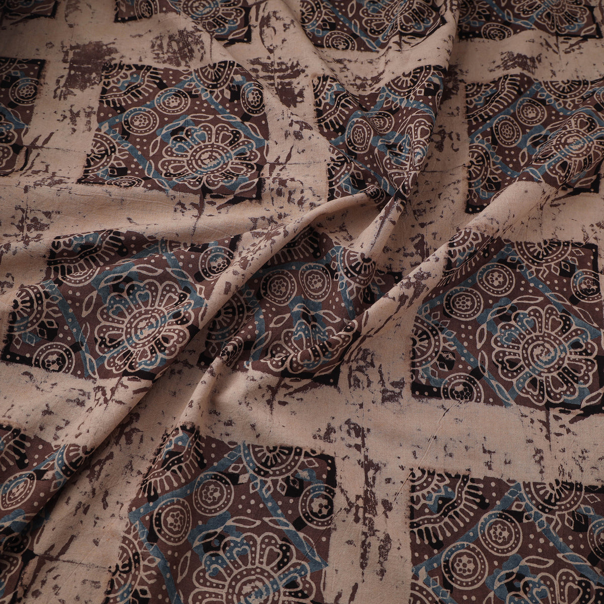 Kutch Ajrakh Print Hand Block Natural Dyed Cotton Fabric 29