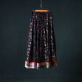 Bagru Hand Block Print 24 Kali Cotton Long Skirt with Patchwork Border 141