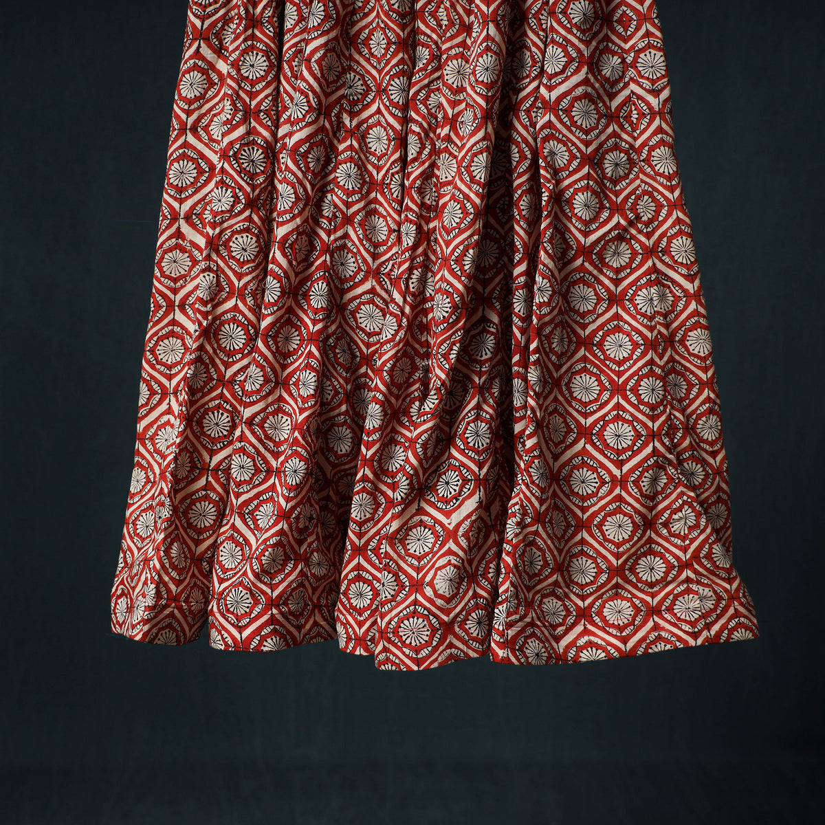 Bagru Hand Block Print 24 Kali Cotton Long Skirt 152