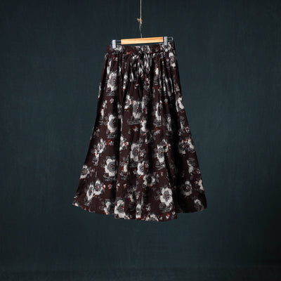Bagru Hand Block Print 24 Kali Cotton Long Skirt 151