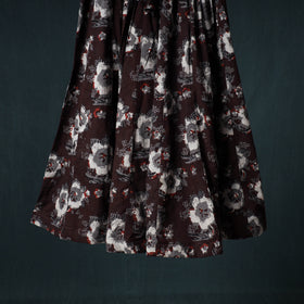 Bagru Hand Block Print 24 Kali Cotton Long Skirt 151