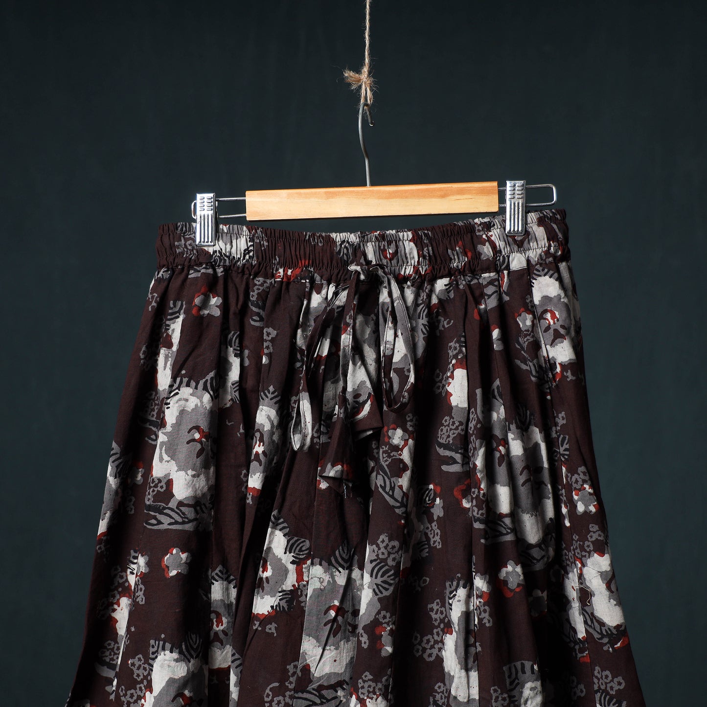 Bagru Hand Block Print 24 Kali Cotton Long Skirt 151