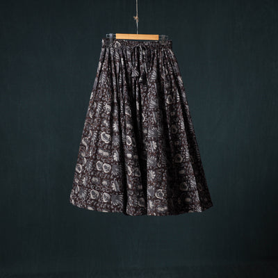 Bagru Hand Block Print 24 Kali Cotton Long Skirt 154