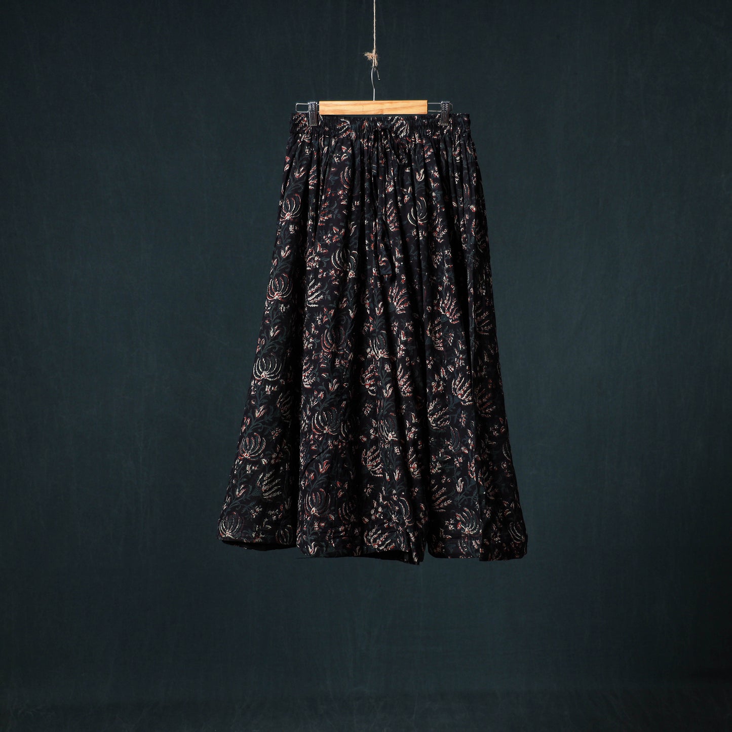 Bagru Hand Block Print 24 Kali Cotton Long Skirt 155