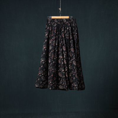Bagru Hand Block Print 24 Kali Cotton Long Skirt 155