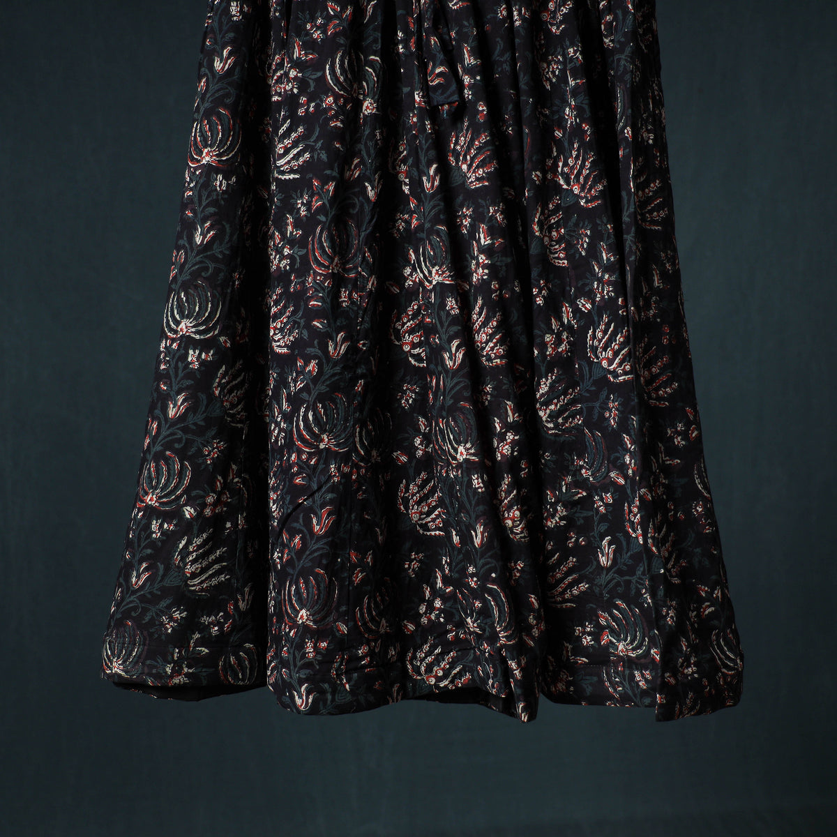 Bagru Hand Block Print 24 Kali Cotton Long Skirt 155