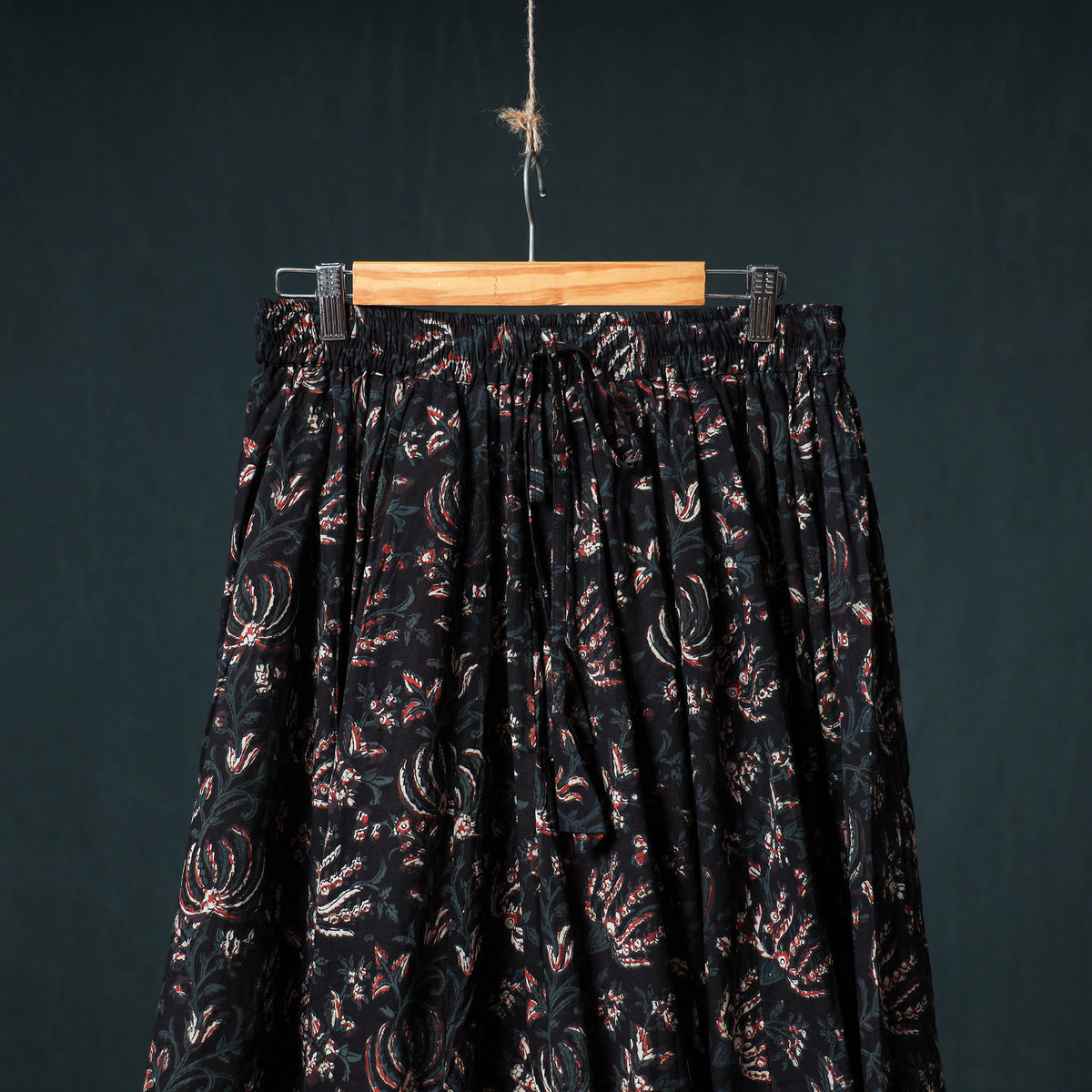 Bagru Hand Block Print 24 Kali Cotton Long Skirt 155