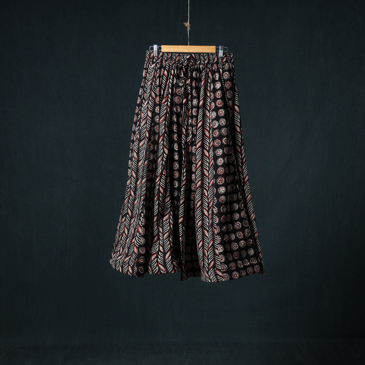 Bagru Hand Block Print 24 Kali Cotton Long Skirt 156
