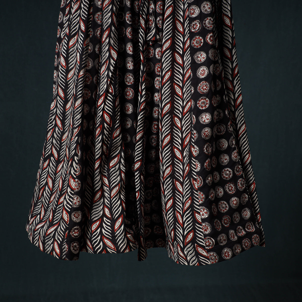 Bagru Hand Block Print 24 Kali Cotton Long Skirt 156