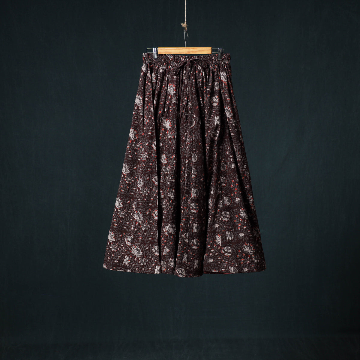 Bagru Hand Block Print 24 Kali Cotton Long Skirt 157