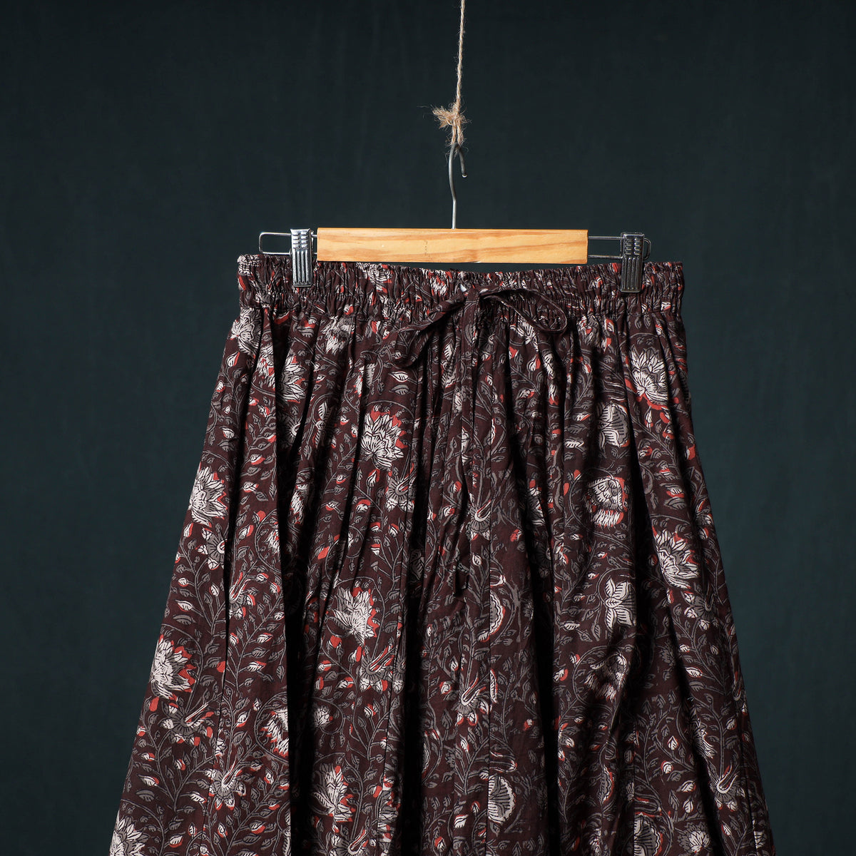 Bagru Hand Block Print 24 Kali Cotton Long Skirt 157