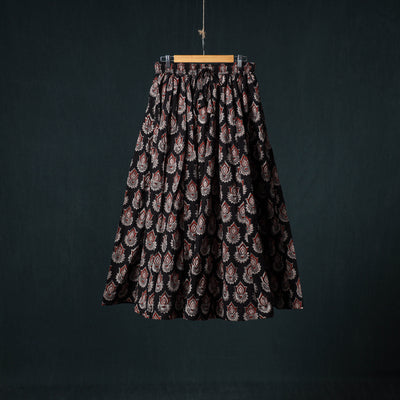 Bagru Hand Block Print 24 Kali Cotton Long Skirt 158