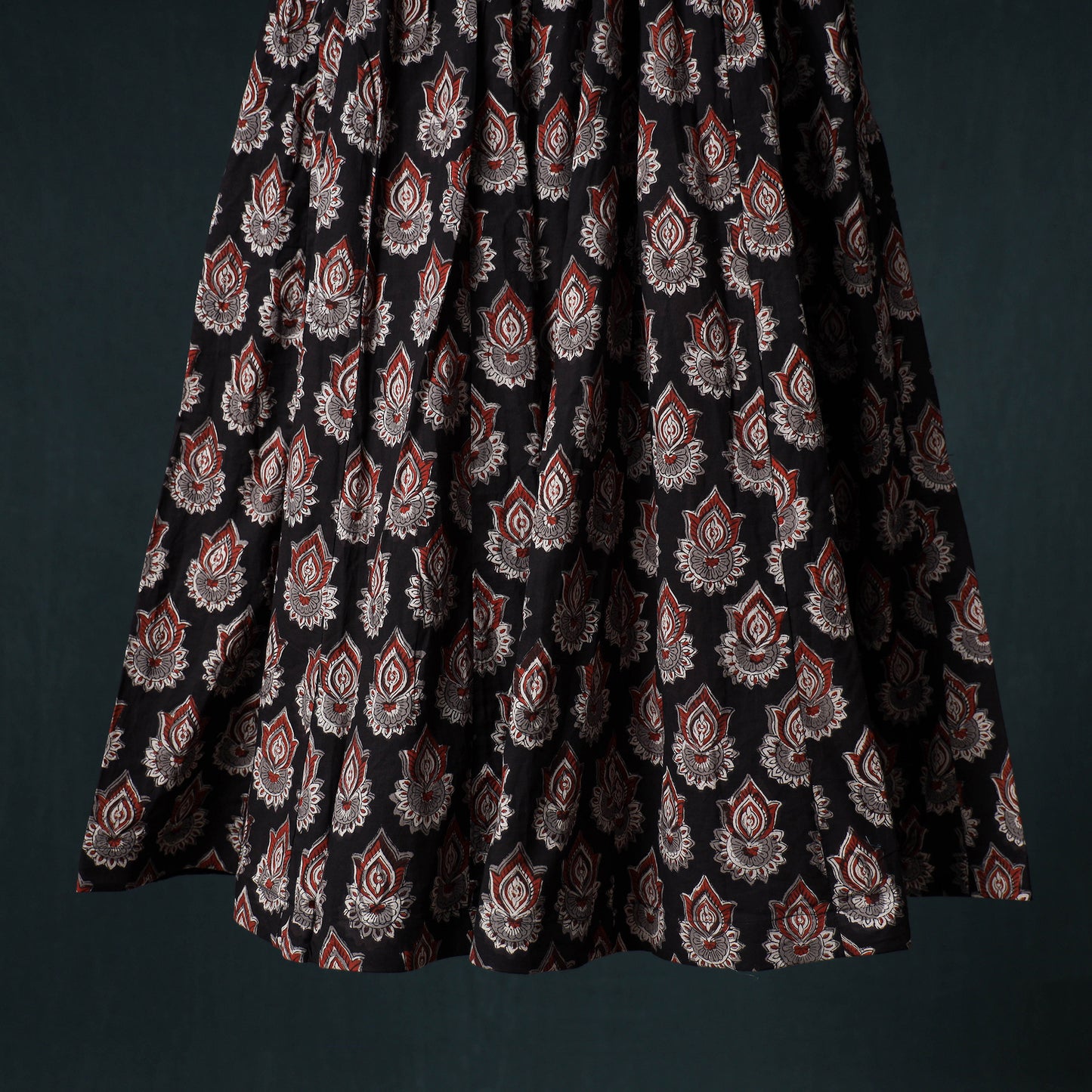 Bagru Hand Block Print 24 Kali Cotton Long Skirt 158