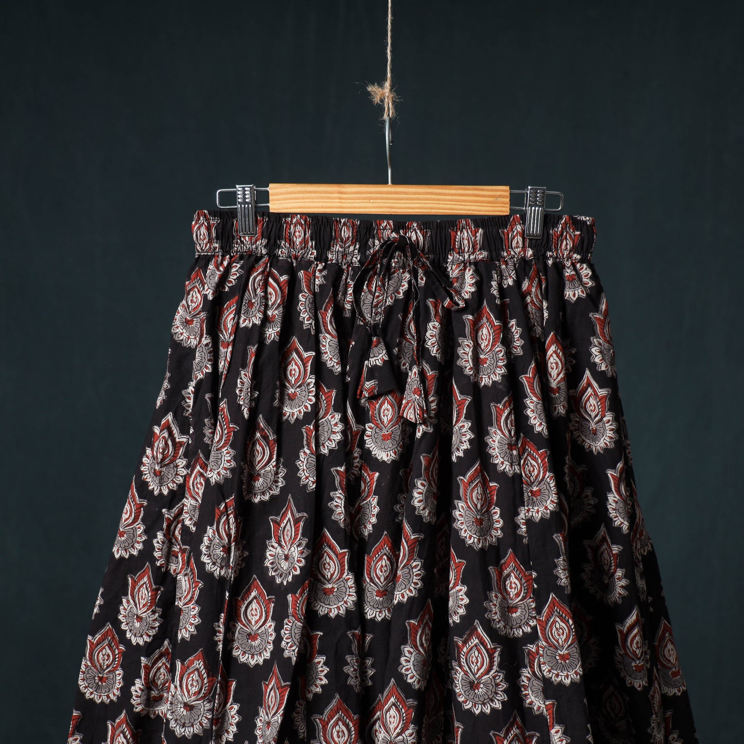 Bagru Hand Block Print 24 Kali Cotton Long Skirt 158