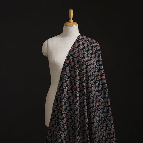 Black - Kutch Ajrakh Print Hand Block Natural Dyed Cotton Fabric 16