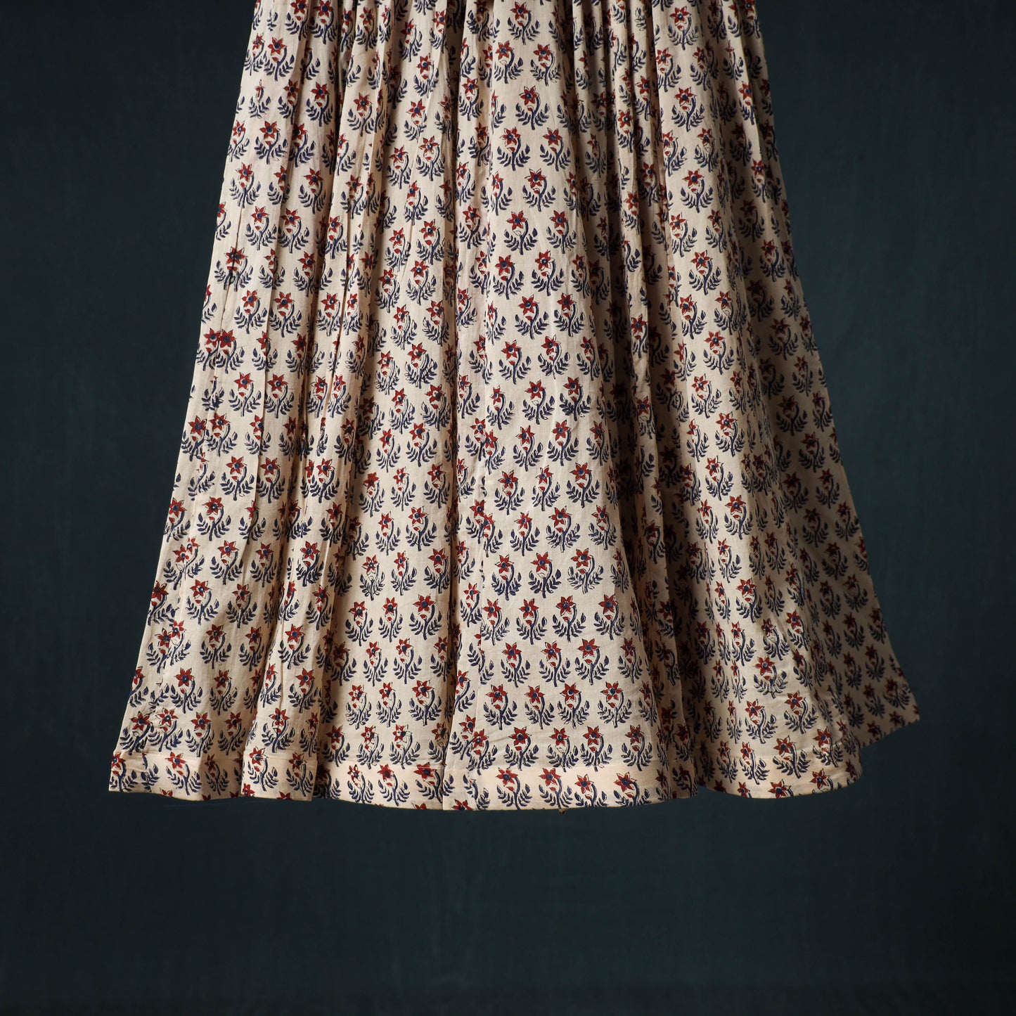 Bagru Hand Block Print 24 Kali Cotton Long Skirt 159
