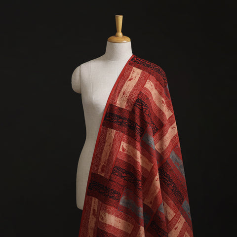 Red - Kutch Ajrakh Print Hand Block Natural Dyed Cotton Fabric 12