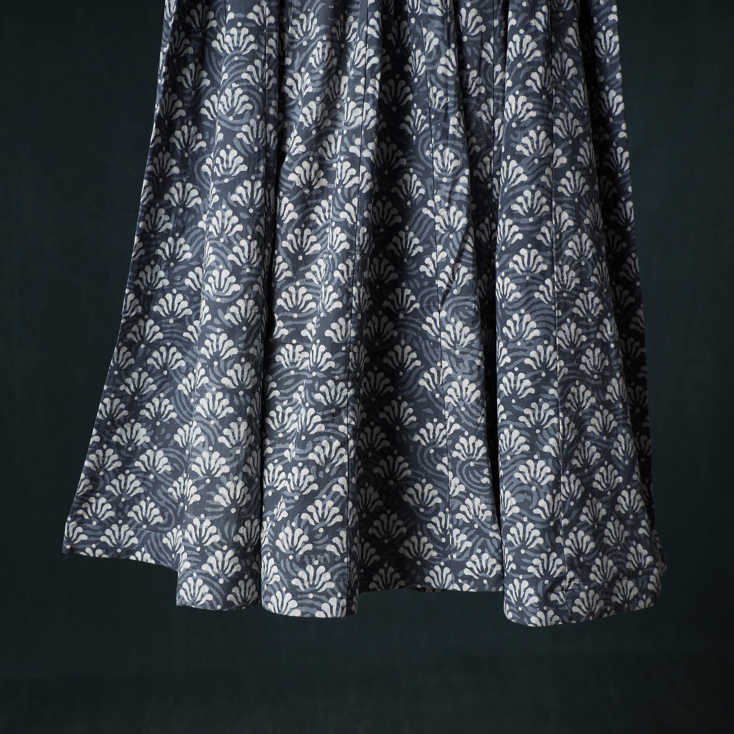 Bagru Hand Block Print 24 Kali Cotton Long Skirt 161
