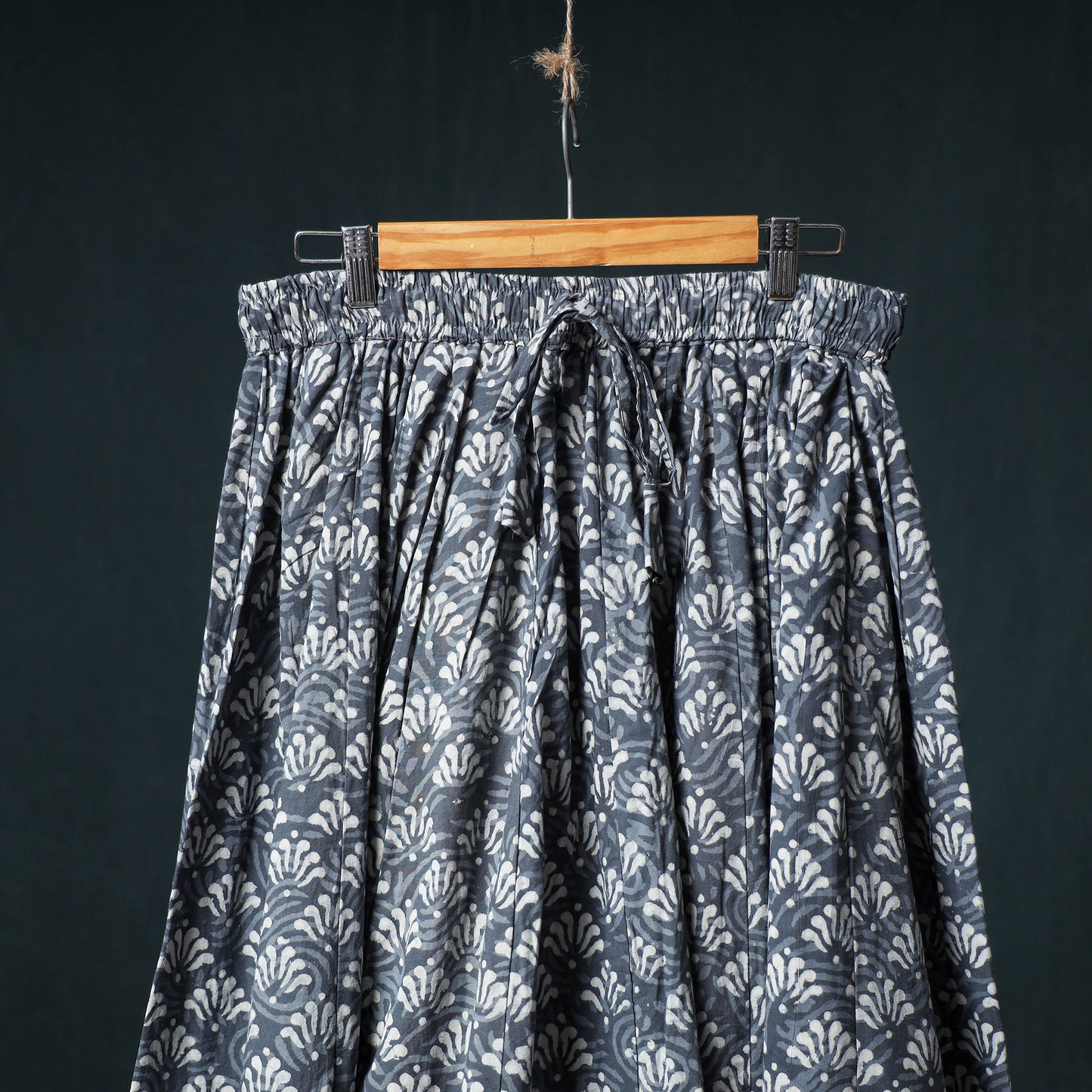 Bagru Hand Block Print 24 Kali Cotton Long Skirt 161