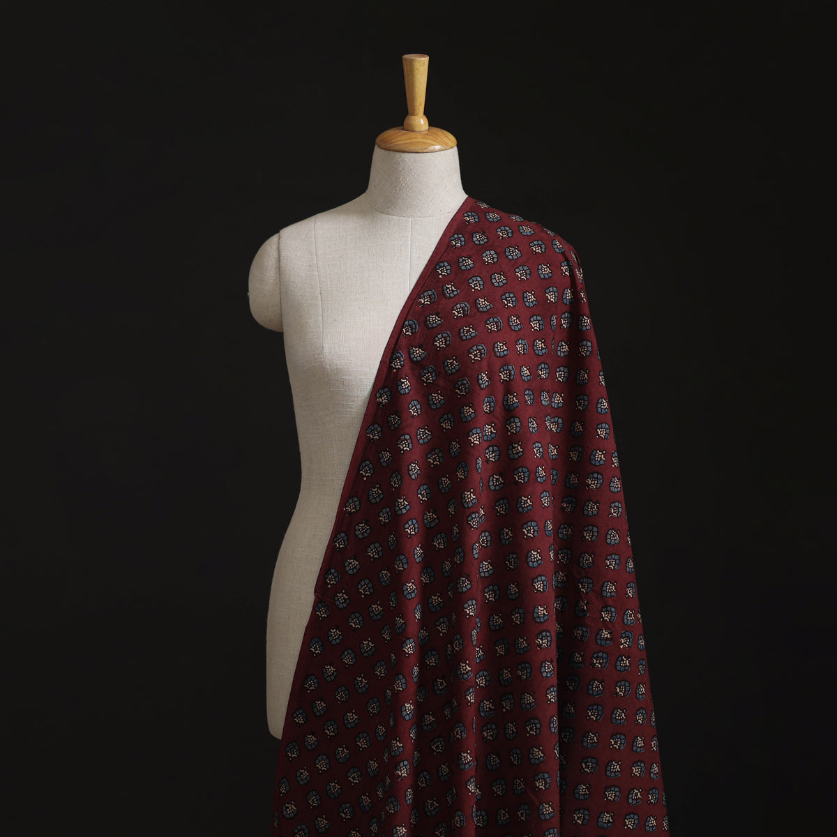 Kutch Ajrakh Print Hand Block Natural Dyed Cotton Fabric 05