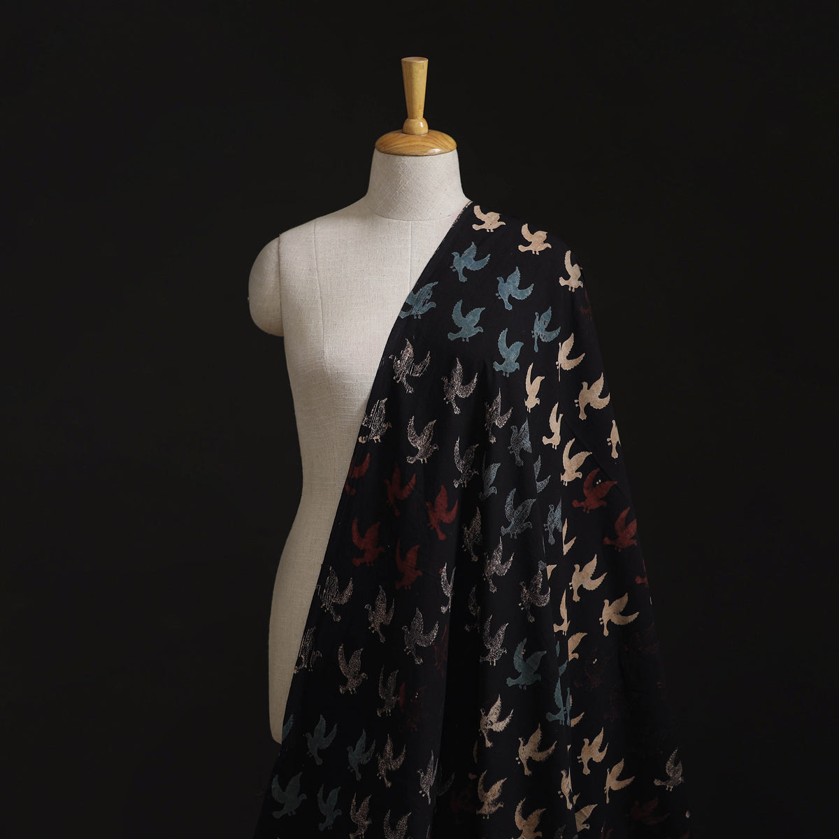Kutch Ajrakh Print Hand Block Natural Dyed Cotton Fabric 04