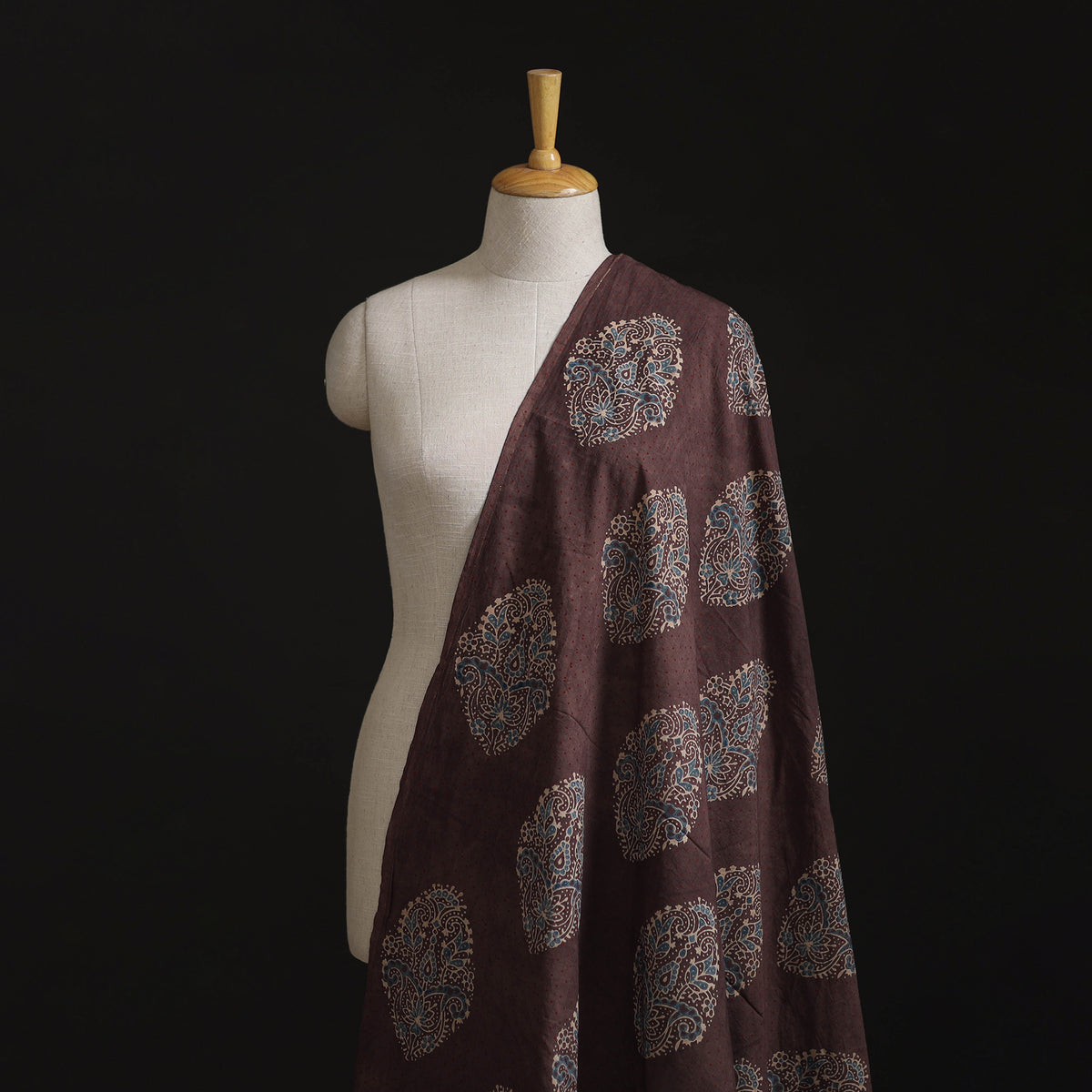 Kutch Ajrakh Print Hand Block Natural Dyed Cotton Fabric 03