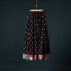 Pochampally Ikat 24 Kali Cotton Long Skirt with Patchwork Border 163