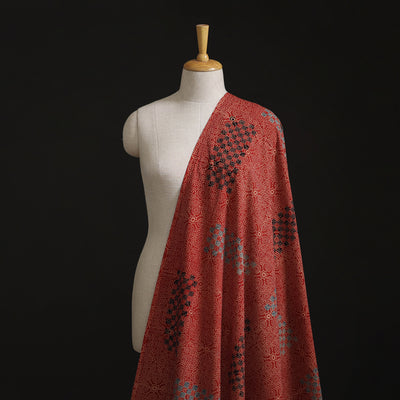 Kutch Ajrakh Print Hand Block Natural Dyed Cotton Fabric 01