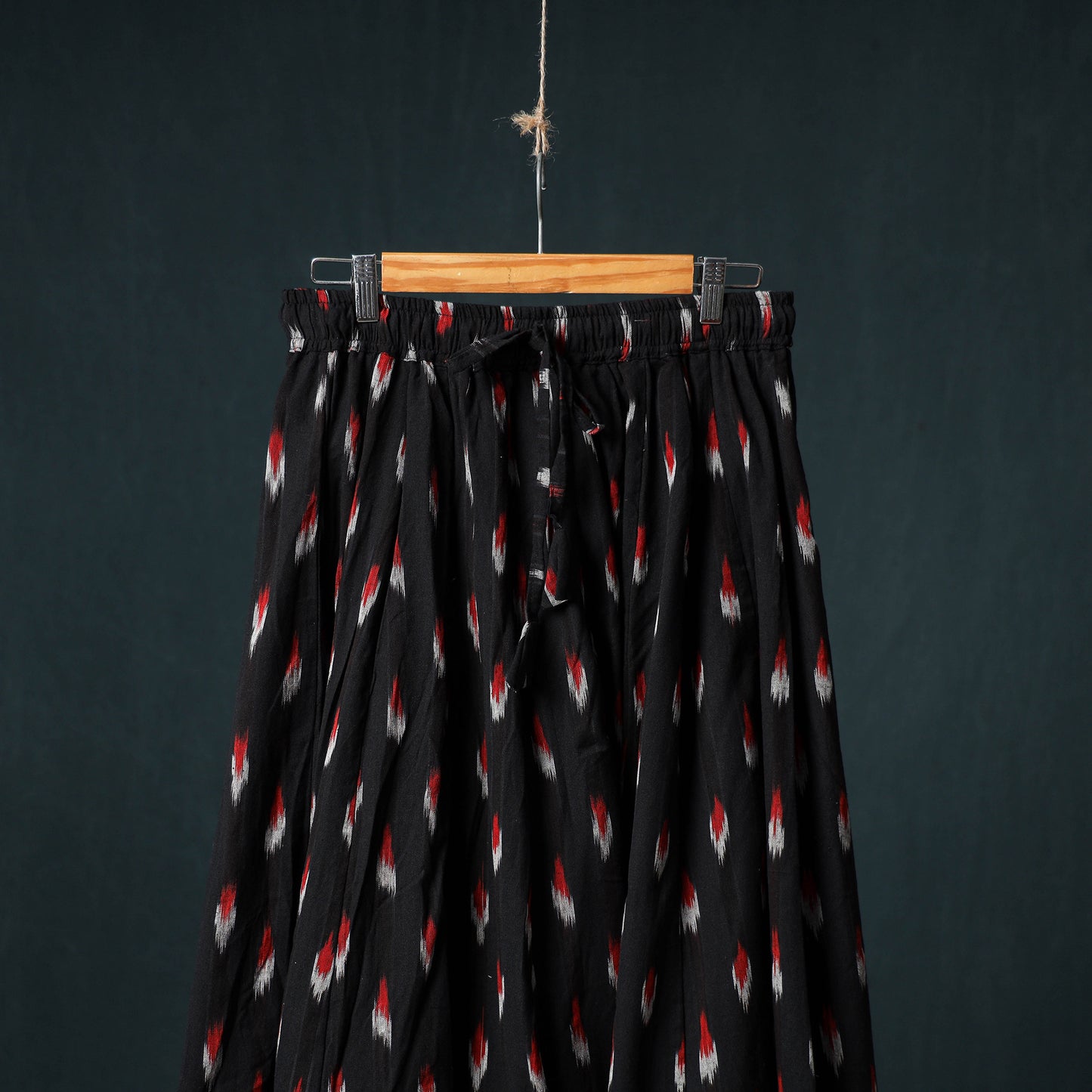 Pochampally Ikat 24 Kali Cotton Long Skirt with Patchwork Border 163