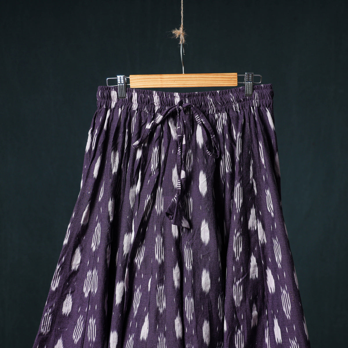 Pochampally Ikat 24 Kali Cotton Long Skirt with Patchwork Border 164