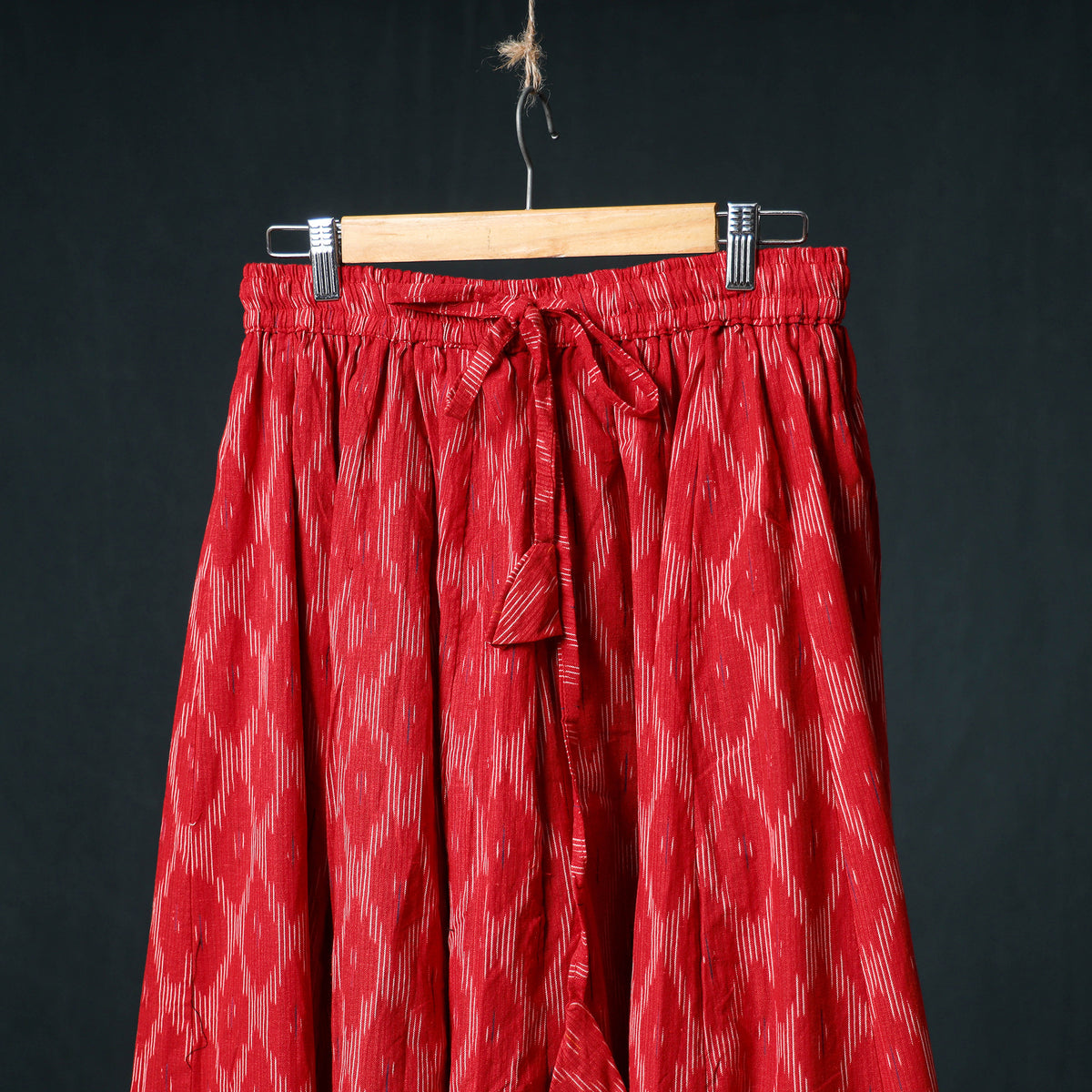 Pochampally Ikat 24 Kali Cotton Long Skirt with Patchwork Border 165