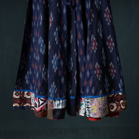 Pochampally Ikat 24 Kali Cotton Long Skirt with Patchwork Border 166