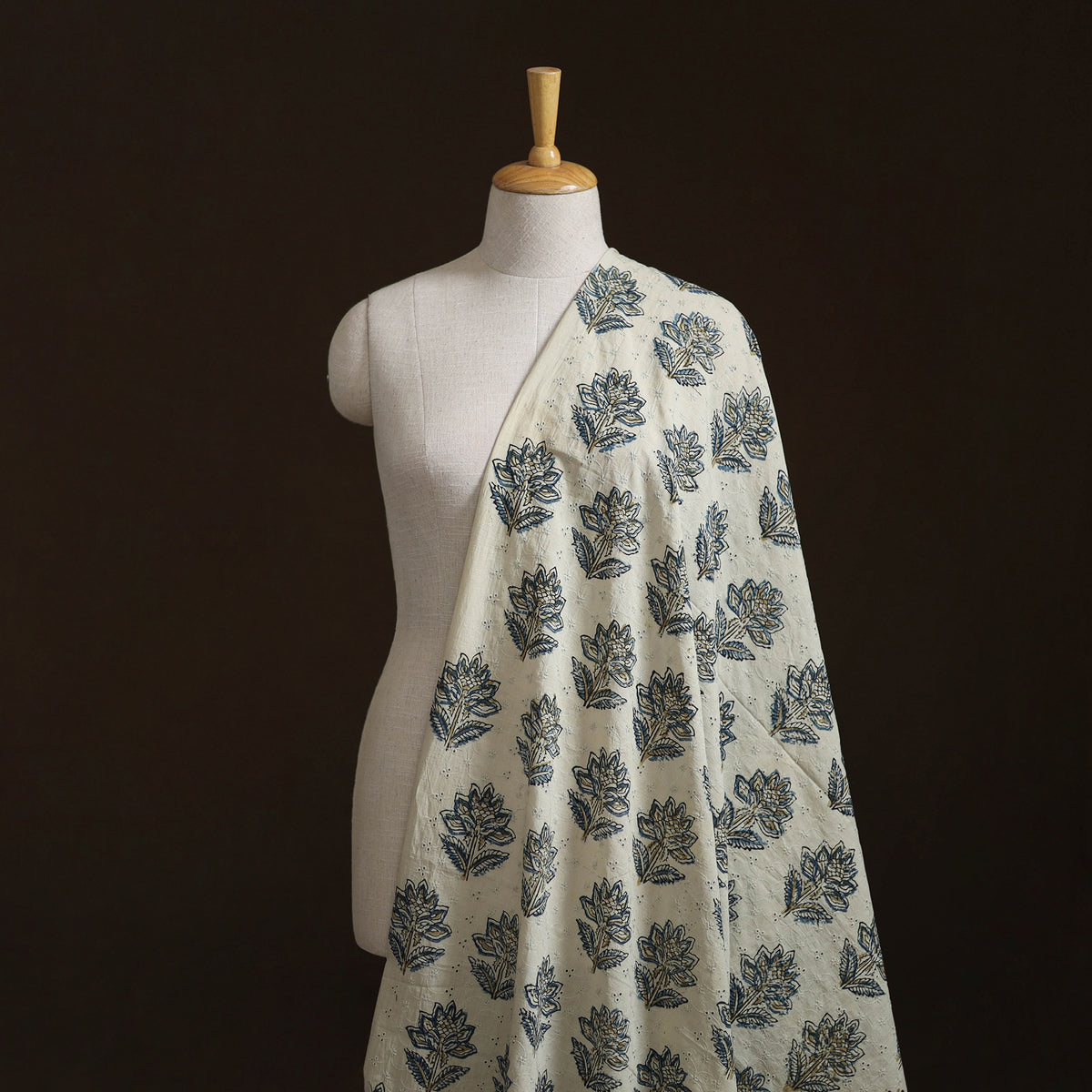Kutch Hand Block Ajrakh Print Natural Dyed Cotton Hakoba Fabric 03