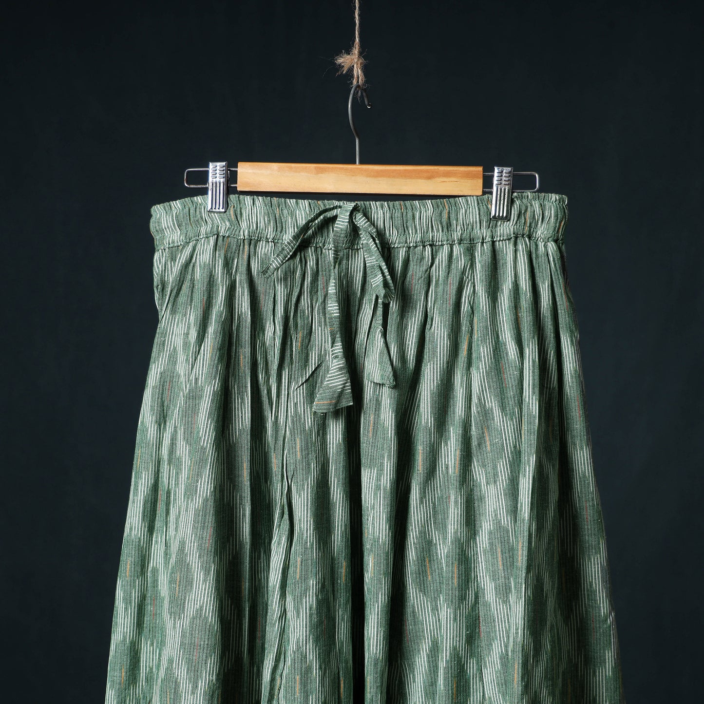 Pochampally Ikat 24 Kali Cotton Long Skirt with Patchwork Border 170