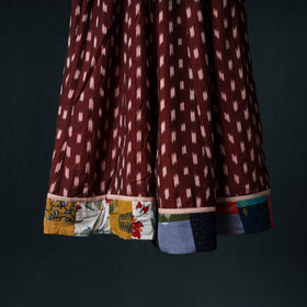Pochampally Ikat 24 Kali Cotton Long Skirt with Patchwork Border 167