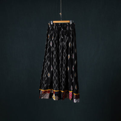 Pochampally Ikat 24 Kali Cotton Long Skirt with Patchwork Border 169