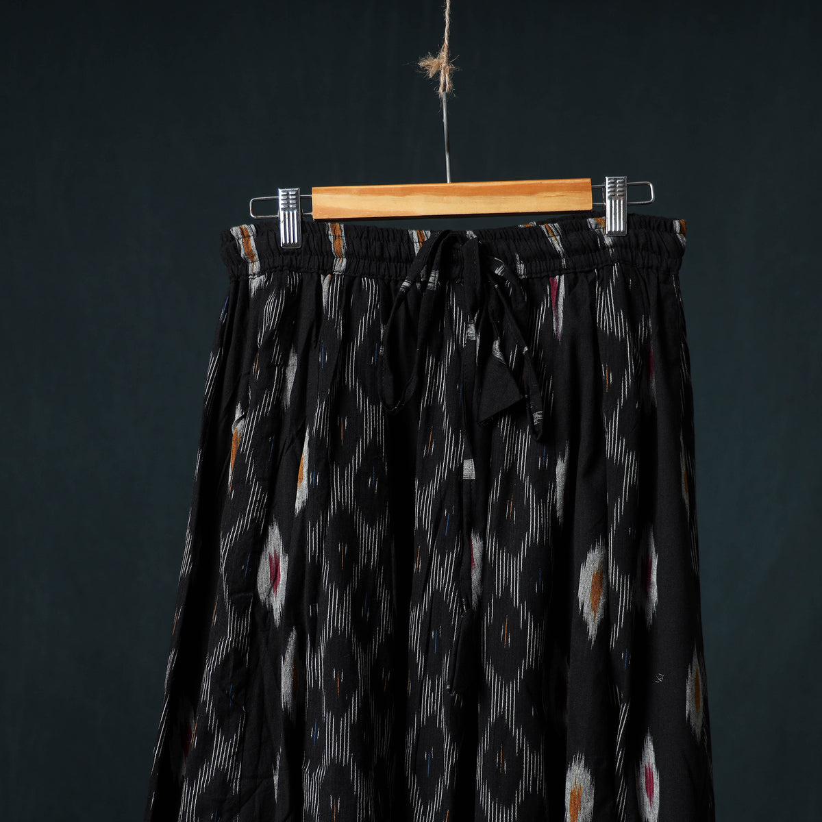 Pochampally Ikat 24 Kali Cotton Long Skirt with Patchwork Border 169