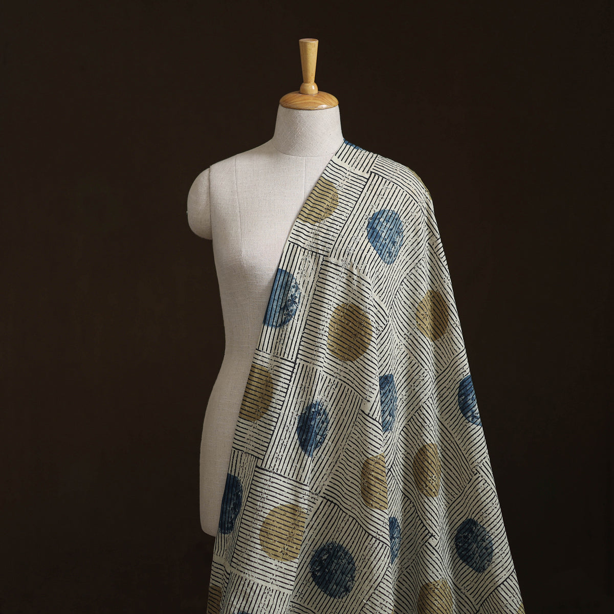 Kutch Hand Block Ajrakh Print Natural Dyed Cotton Hakoba Fabric 17