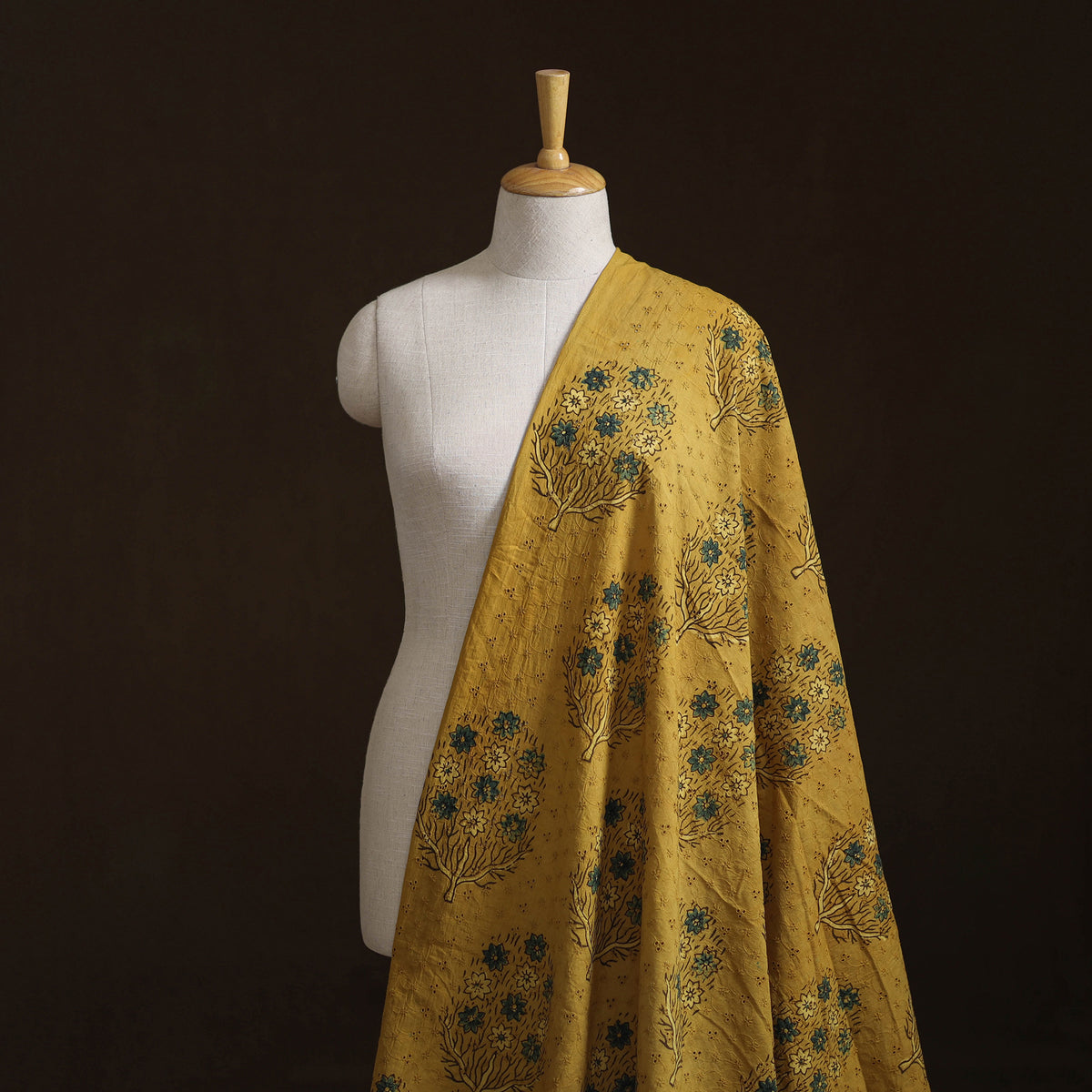 Yellow - kutch hand block ajrakh print natural dyed cotton