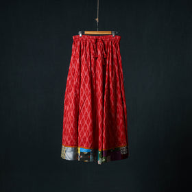 Pochampally Ikat 24 Kali Cotton Long Skirt with Patchwork Border 174