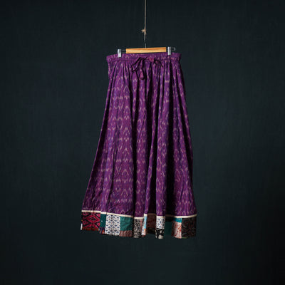 Pochampally Ikat 24 Kali Cotton Long Skirt with Patchwork Border 175