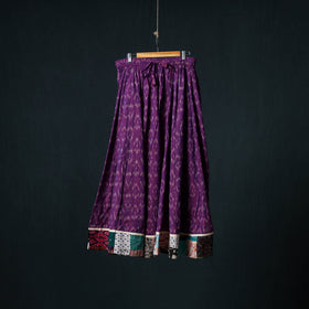 Pochampally Ikat 24 Kali Cotton Long Skirt with Patchwork Border 175